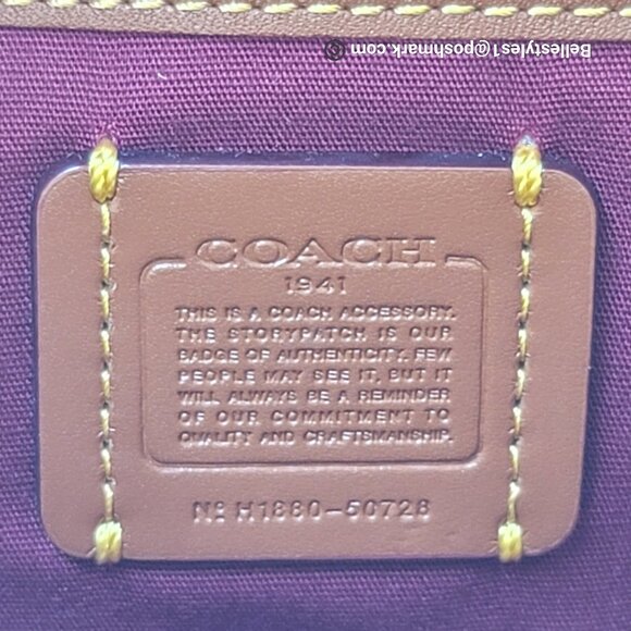COACH 1941 Small BELT Bag in Signature Jacquard and Smooth Leather- Tan Scarlet - Picture 15 of 16
